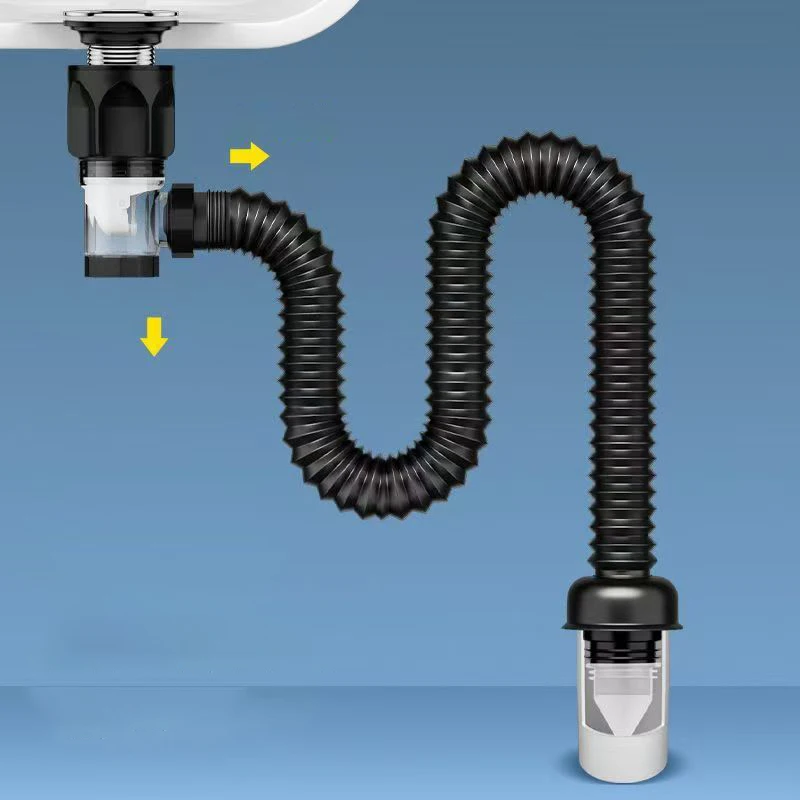 Universal Flexible Sink Drain Pipe Set Retractable Deodorant Drainage Tube Basin Installation For Bathroom Kitchen Accessories