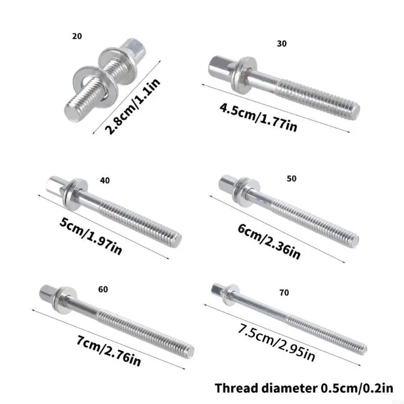 Packung von 10 Trommel -Set -Schrauben Instrumentschraube für Percussion Instrumentsteile – Detail 6