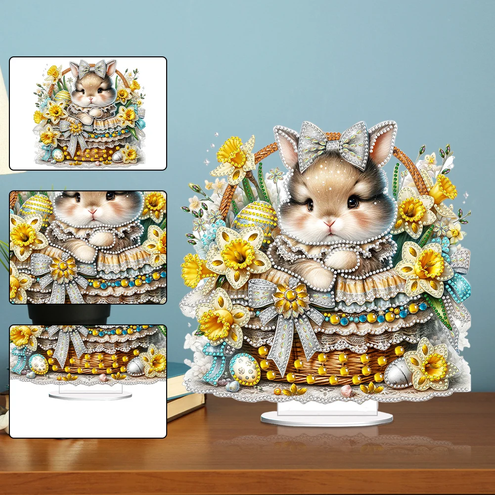 Creative Easter Table Top Diamond Painting Ornament Kits Rabbit Lamb Chick Egg Special Shape Desktop Diamond Art Kits Home Decor