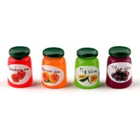 4Pcs 1:12 Dollhouse Miniatures Jams Bottles Model Kicthen Food Accessories For Doll House Decor Kids Pretend Play Toys Gift 1