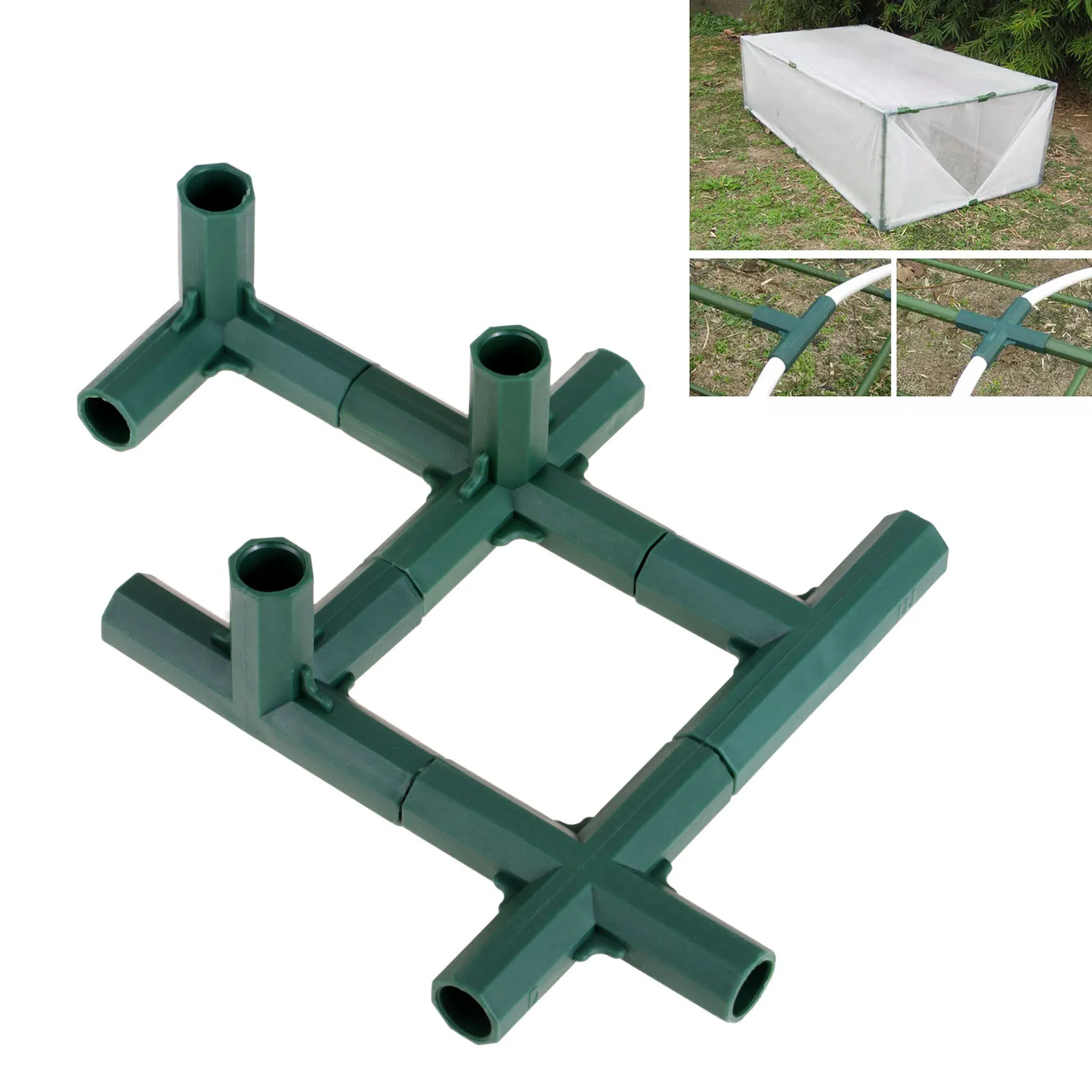 1Pc Green 5 Types 16mm Greenhouse Frame Connector Plastic Stable Support Heavy Duty Frame Building Connector Home Garden Tools