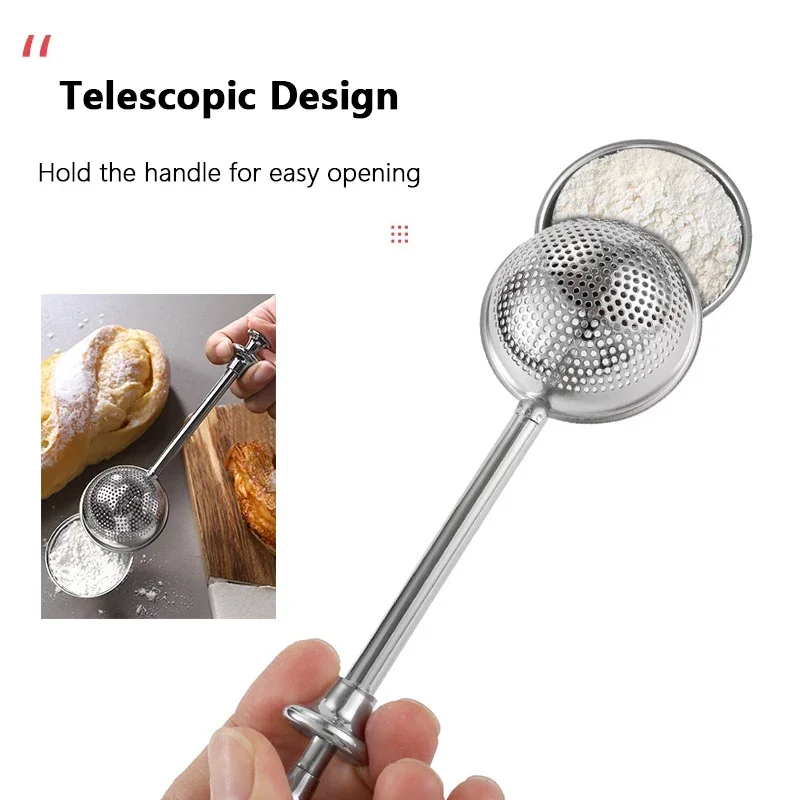 Flour Sifter Shaker Spoon For Sugar Spices 304 Stainless Steel Kitchen Tool