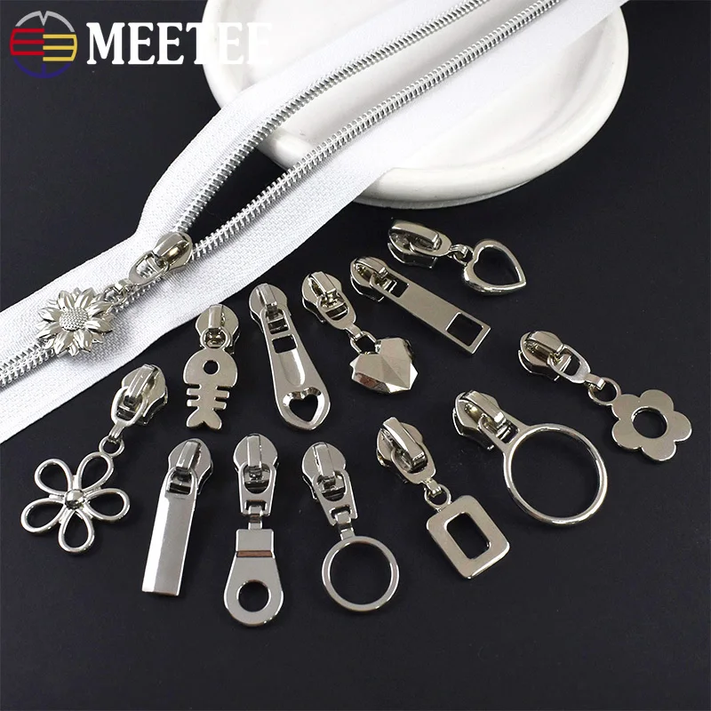 Silver Nylon Zipper Puller Repair Kit – Versatile Hardware Accessories for Jackets, Pockets, and Handbags