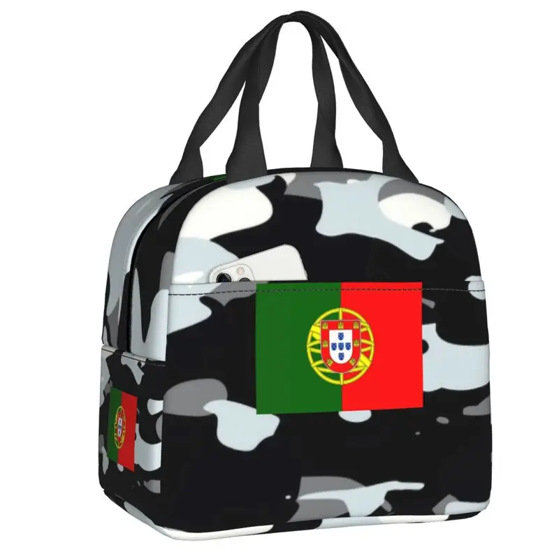 

Термоизолированные сумки для ланча с флагом Португалии, герб Португальской Республики, многоразовый обед для работы, школы