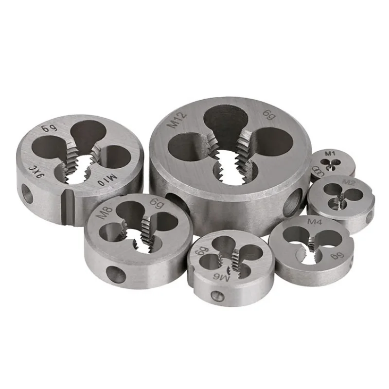 나사산 다이 미터법 M1M20 UNC 1/2-1310 -24 BSW 1/2-125/32-32 금속 가공용 우측 메트릭 다이 핸드 툴 합금강