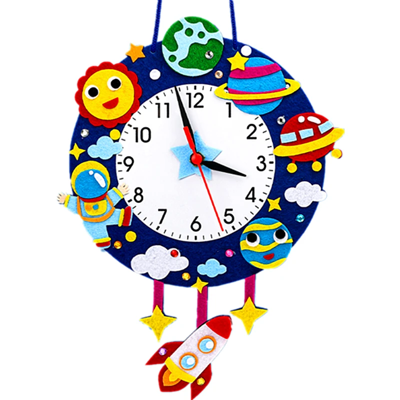 CartoonwallclockmanualDIYclockclockfaceknowingtimechildrens