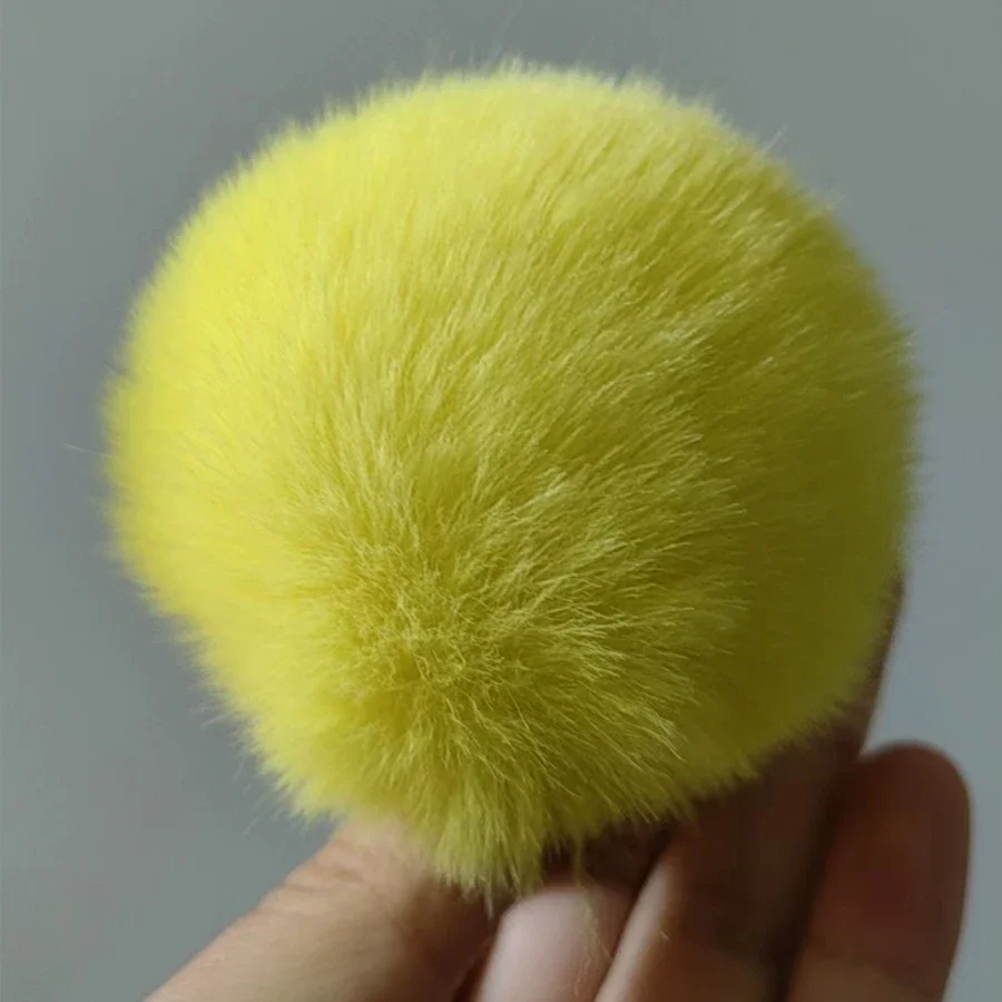 Cheerleading Pom Poms Mink Fur Pompoms 8cm Faux Rex Rabbit Fur Pompom Balls DIY Hairball Fur Pom Pom Balls Rubber Band Handmade Knit Clothing Hat Accessories