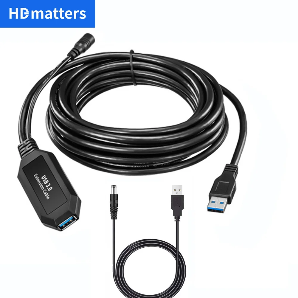 신호 부스터가 있는 USB 3.0 활성 연장 케이블 PC 노트북용 전원 USB ..