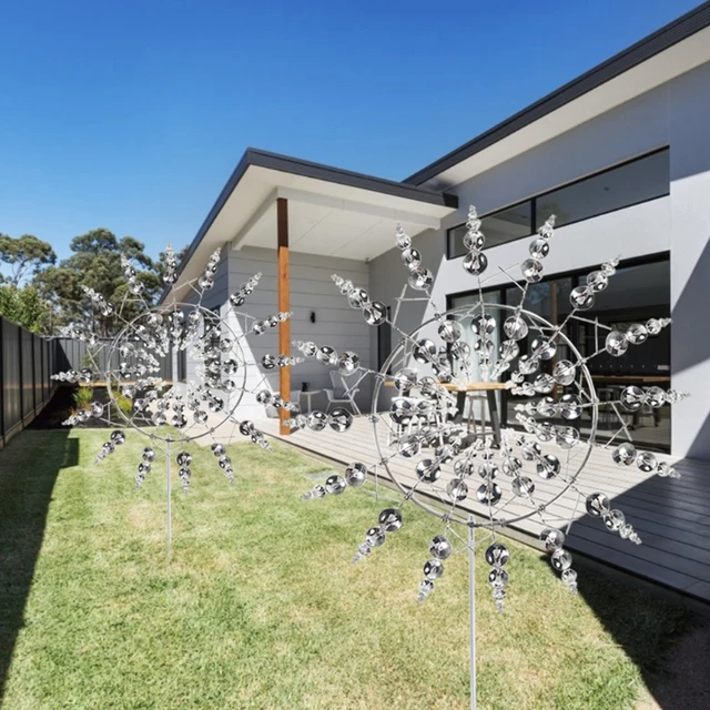 Varázslatos Fém Szélmalom Szélen Működő Szobrok Szél Fonó Kinetikus Szélfogók Kültéri Udvari Dekoráció Graden Táj - Image 3