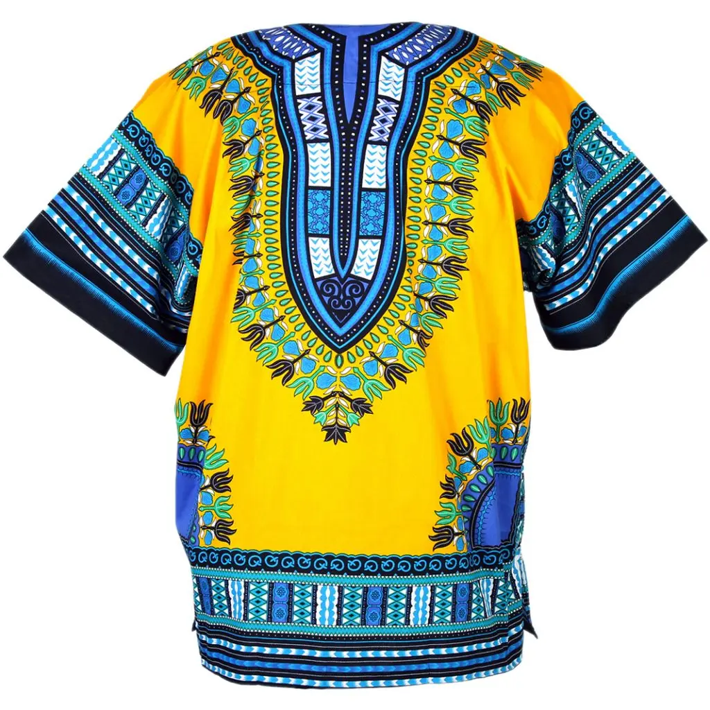 

New Traditional Men's Summer African Culture Short Sleeve Round Neck T-shirt Comfortable Extra Large Top