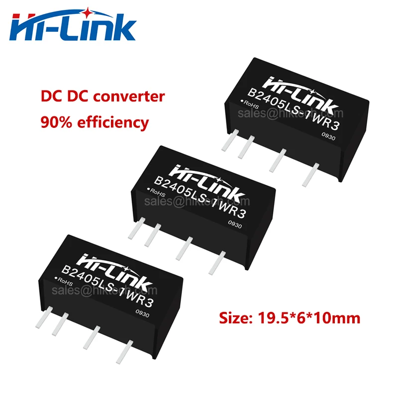 

Hi-Link New 50pcs/lot Manufacturer of B2405LS-1WR3 1W 24V to 5V 0.2A DC DC Converter Power Supply Module 90% Efficiency