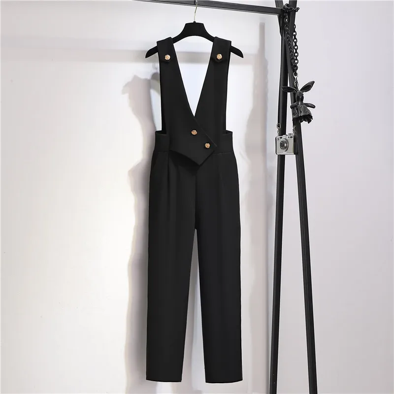 Salopette D'été Femme - Léger Et Extensible - Taille Haute - Grandes Tailles - Vert - Boutonnière - Parfait Pour Loisirs Ou Travail