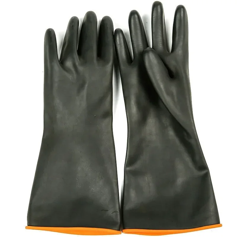 Protective Gloves Safety Gloves Black Heavy Duty Rubber Gloves Acid Alkali Resistant 35/45/55cm