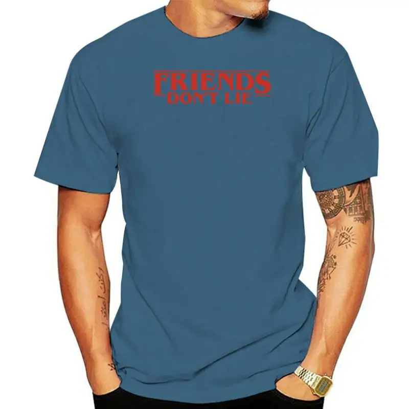 thumbnail image 1 of FRIENDS DONT LIE Stranger Thing T Shirt Black White or Grey DEMOGORGON, 1 of 5