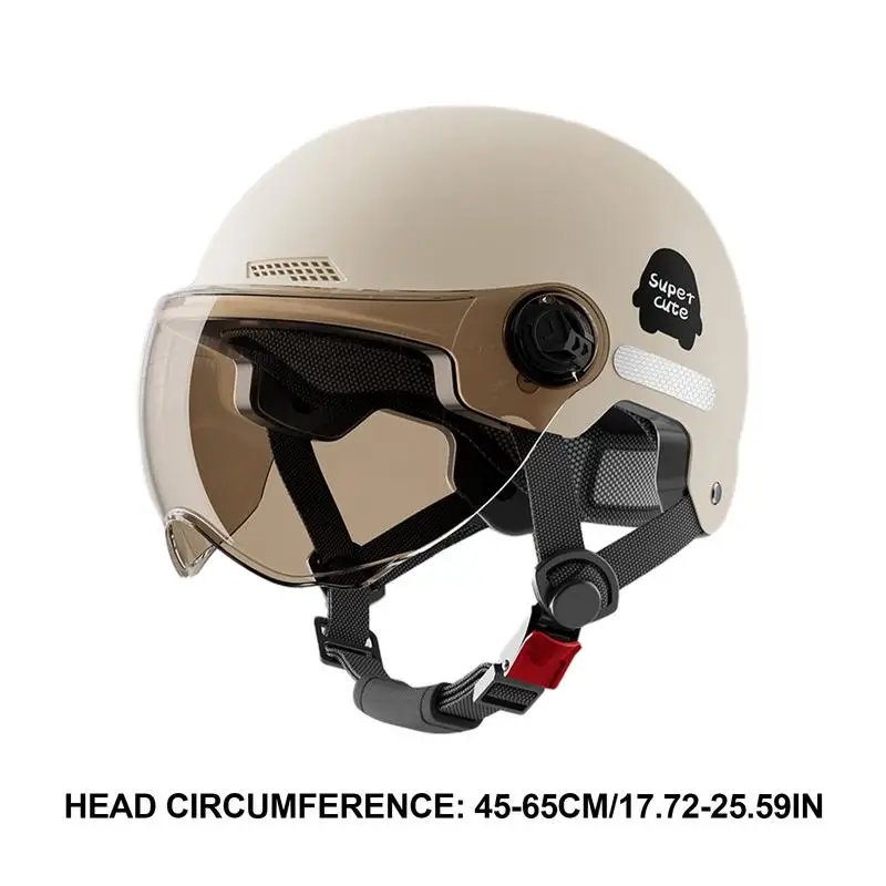 Bicycle Safety Helmet 3C Certified Electric Vehicle Helmet Unisex Battery Vehicle Helmet Motorcycle Riding Half Helmet 6