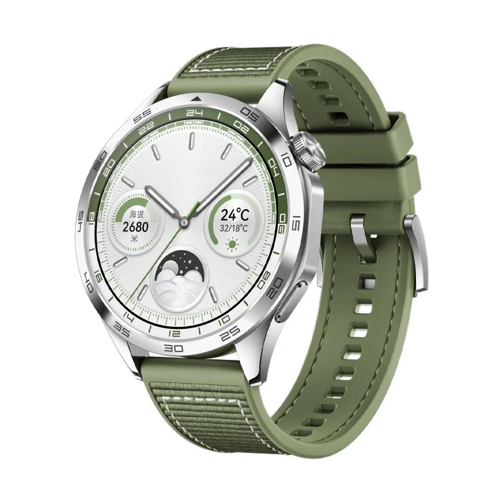 

Ремешок силиконовый для Huawei Watch GT4 46 мм, официальный композитный браслет с нейлоновой оплеткой, 22 мм