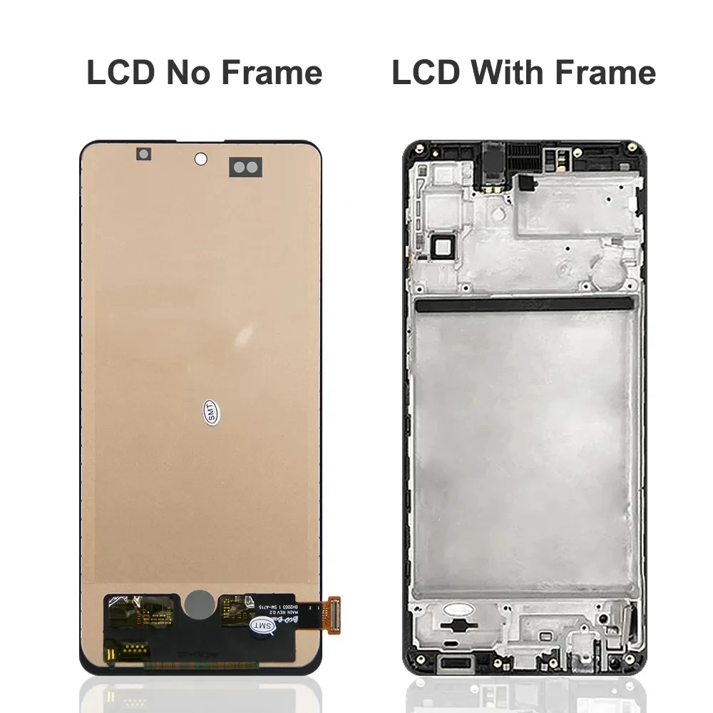 Original M51 Display For Samsung Galaxy M51 M515F SM-M515F/DSN LCD Touch Screen Replacement With Frame, For SamsungM51 Display