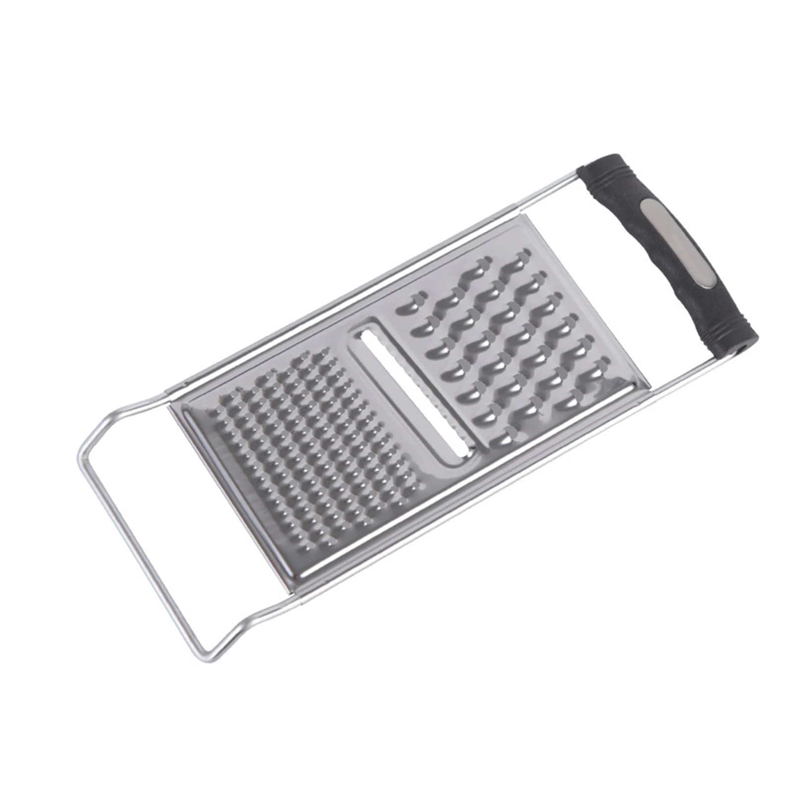 Grattugia 4 Lati In Acciaio Inox Con Manico Ergonomico, Multifunzione Per Verdure E Formaggio, Nera - 3