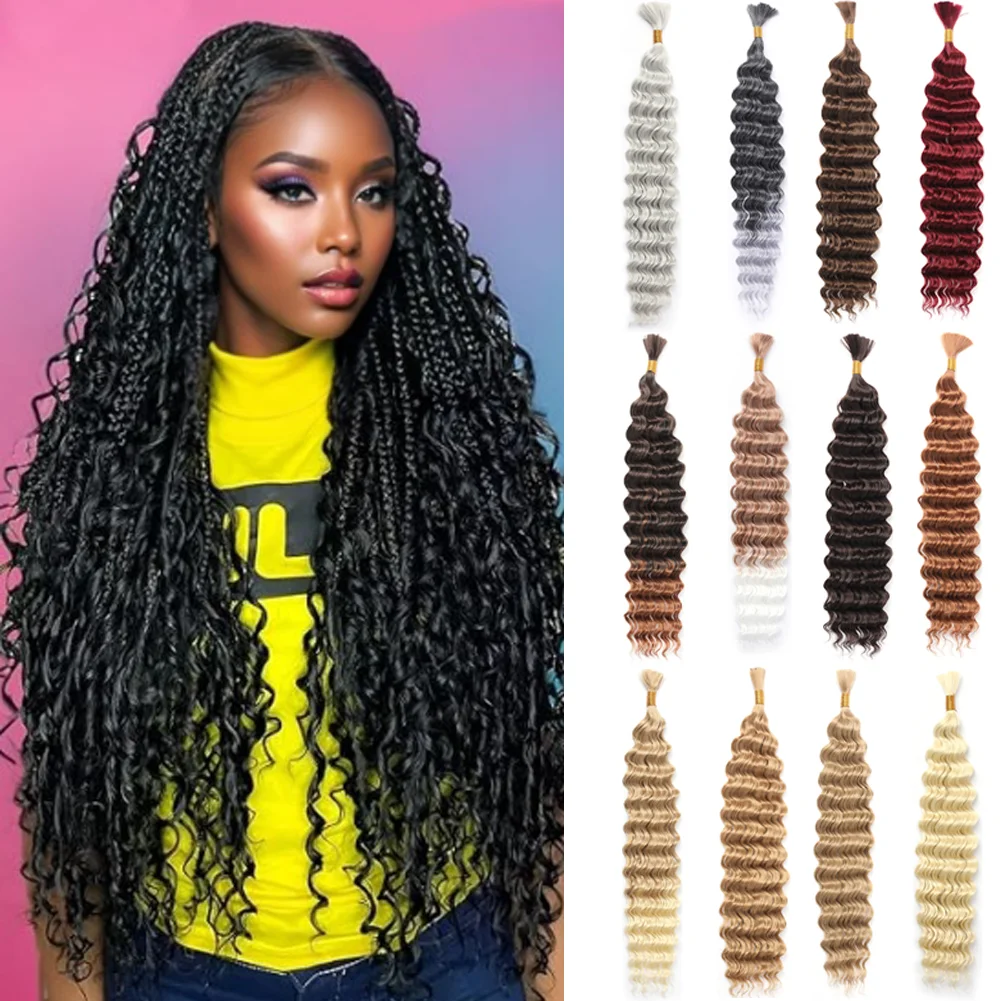 Deep Wave Braiding hair Synthetic Braided Hair Extensions French Curls Pre Stretched Hair For Braiding