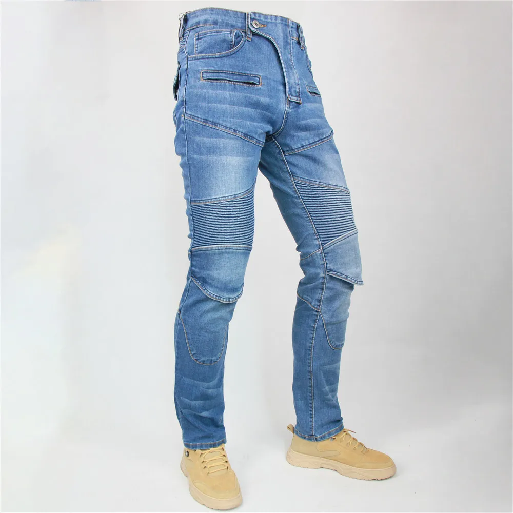 Texwood men's casual and sports wear store, summer beach clothes, men's leather fashion, jewelry, sunglasses Kominie Collection Classic Denim UGB06 PK718 PK719 4X Zip Motorcycle Pants Pantalones Motocicleta Hombre Featherbed Jeans Gears