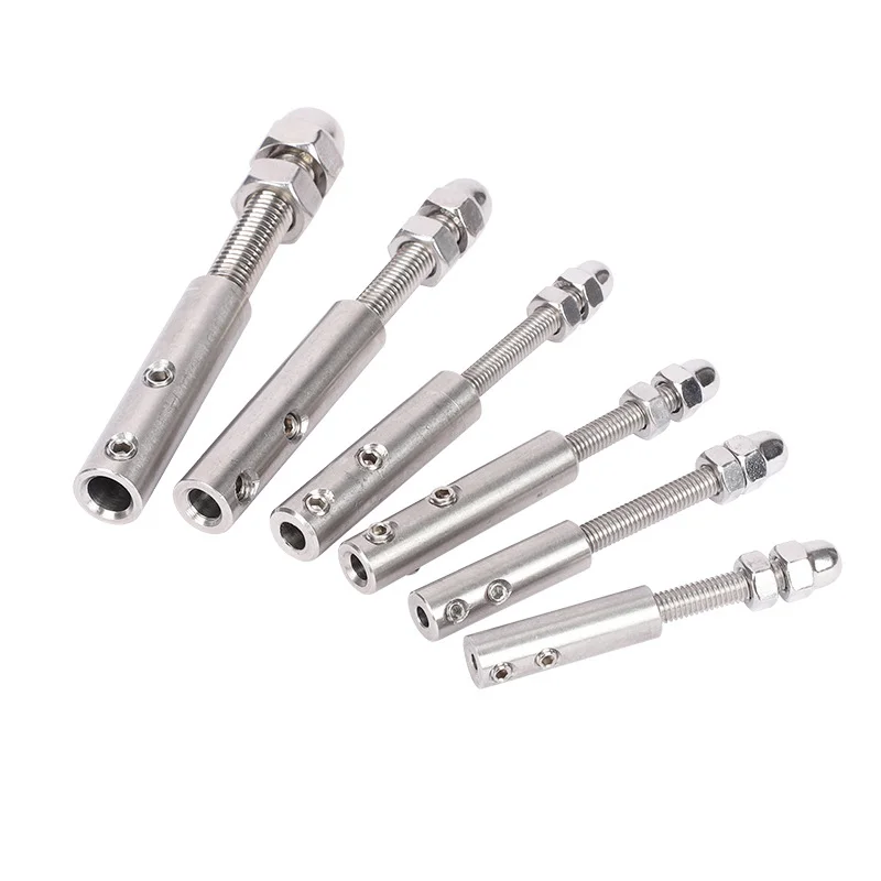 Cable Railing 3mm Threaded Stud Tension End Fitting Toggle Anchor Terminal for 1/8" Wire Rope Wood Stair Deck Post Hook