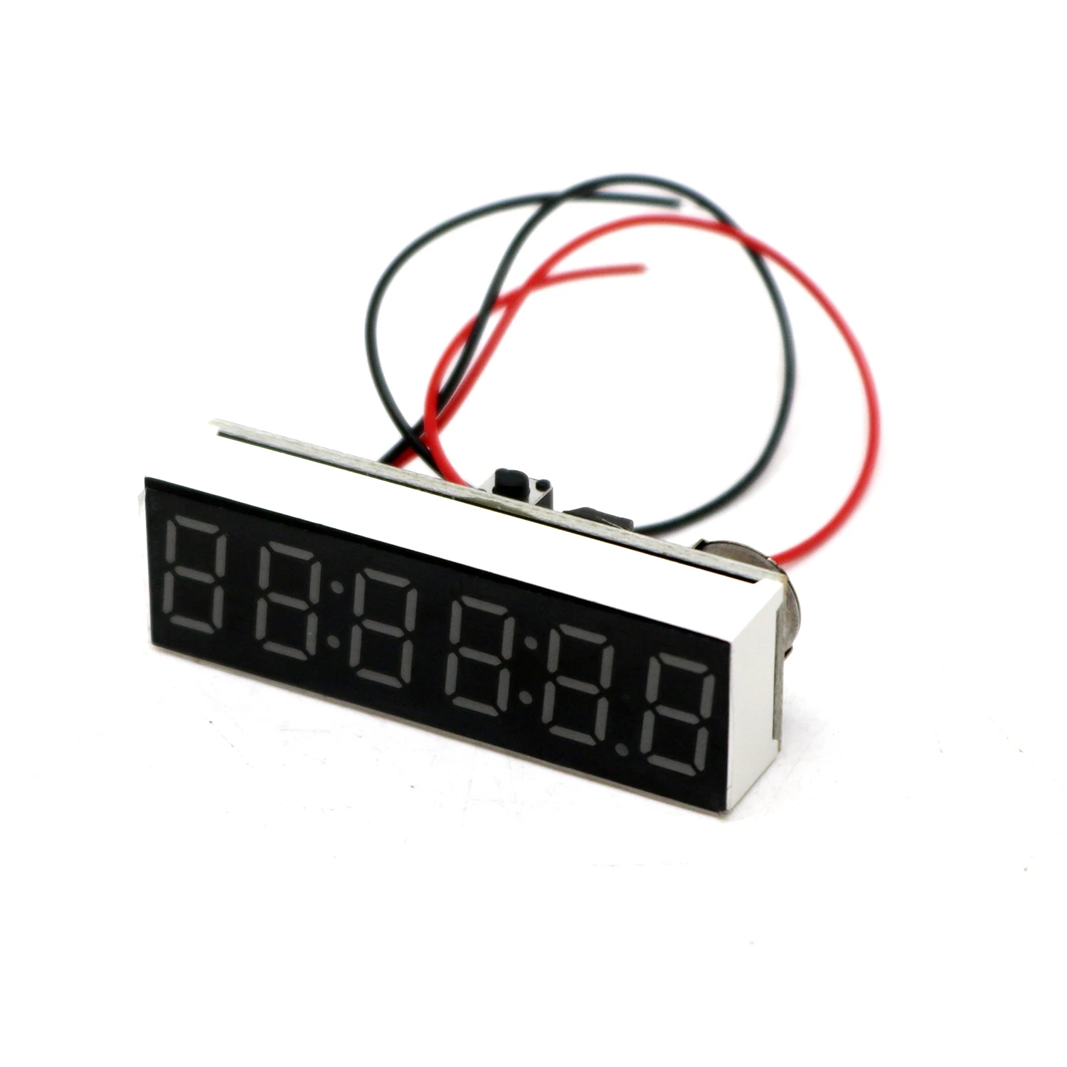 Compact LED Digital Clock with 6-Digit Display and Power-Off Memory