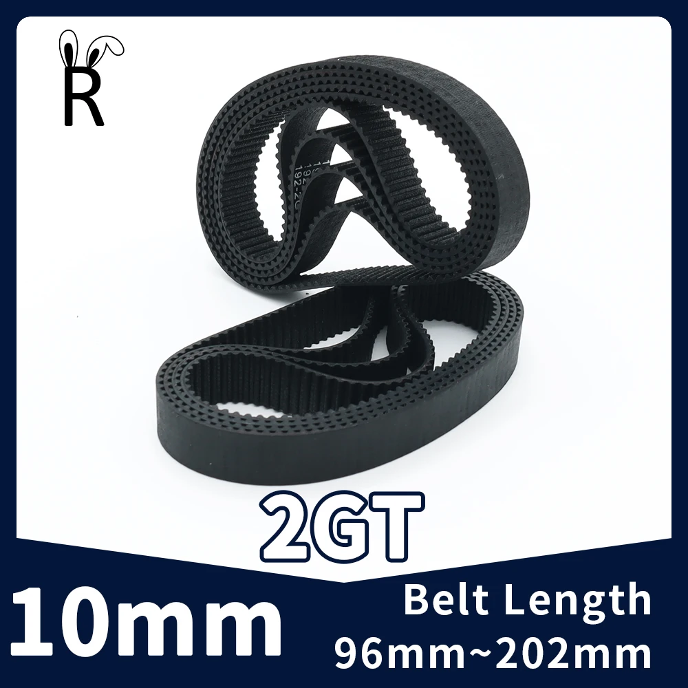 10mmBeltWidth2GTTimingBeltLengthPerimeter96mm202mmRubber