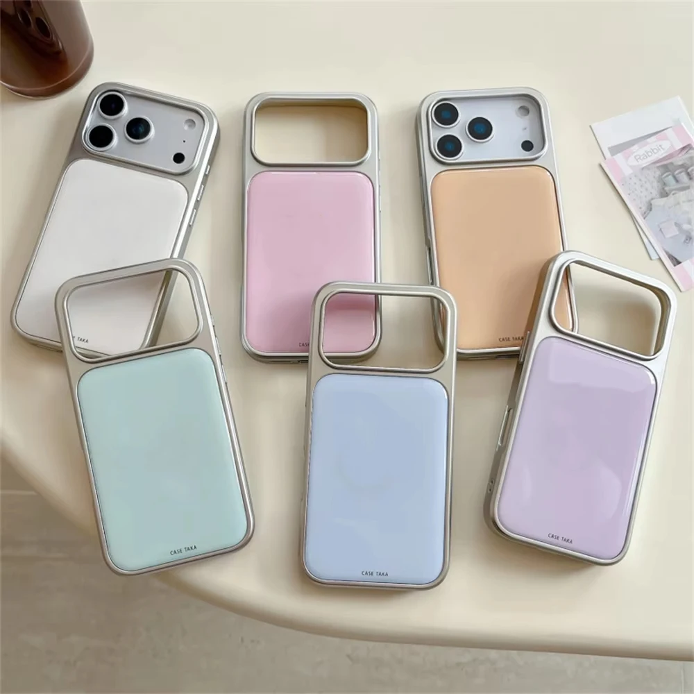 Macaron Solid Color Electroplated Resin Casting Phone Case