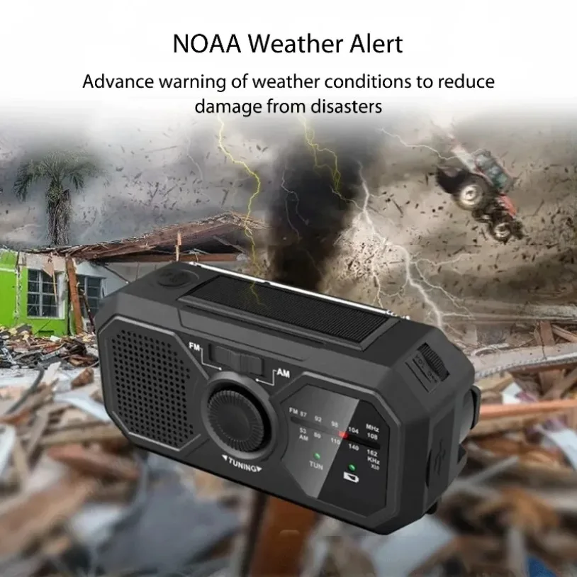 Portable Solar Radio Emergency Kits first Aid Radio with Crank Dynamo AM/FM Radio Blackout Power Station USB Phone Charger