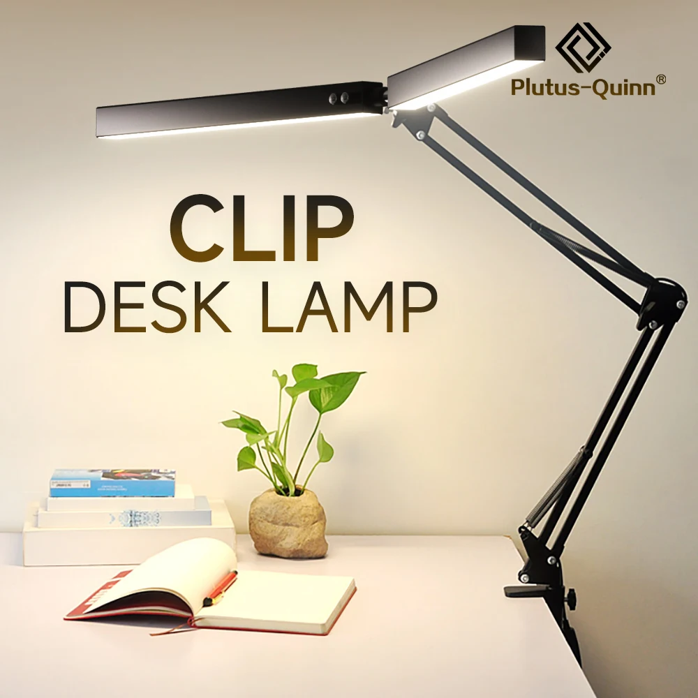Dual Swing Arm LED Desk Lamp, 5 Modes Touch Control Brightness Levels Desk Light