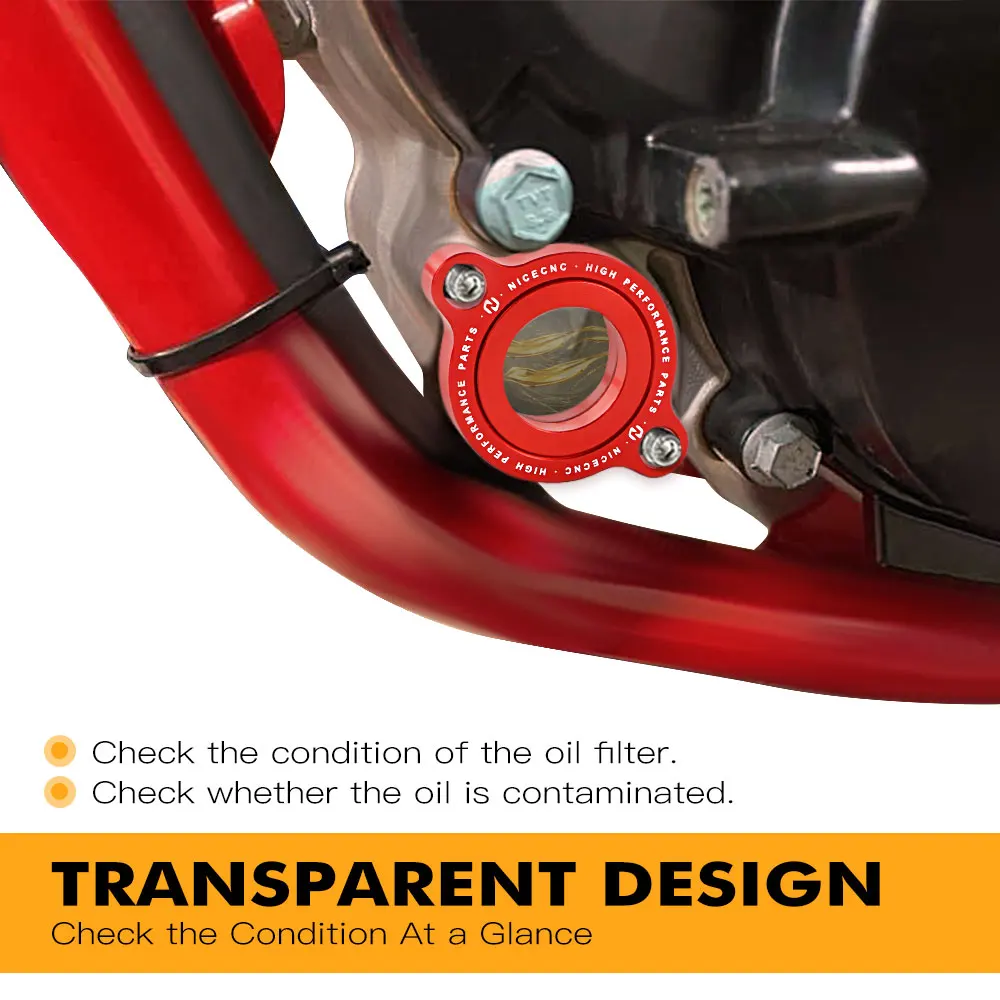NICECNC Für Beta RR 350 390 430 480 2015-2024 RR-S 350 390 430 2015-2022 Transparente Ölfilterabdeckung Motoröl-Einfülldeckel-Stecker – Detail 3