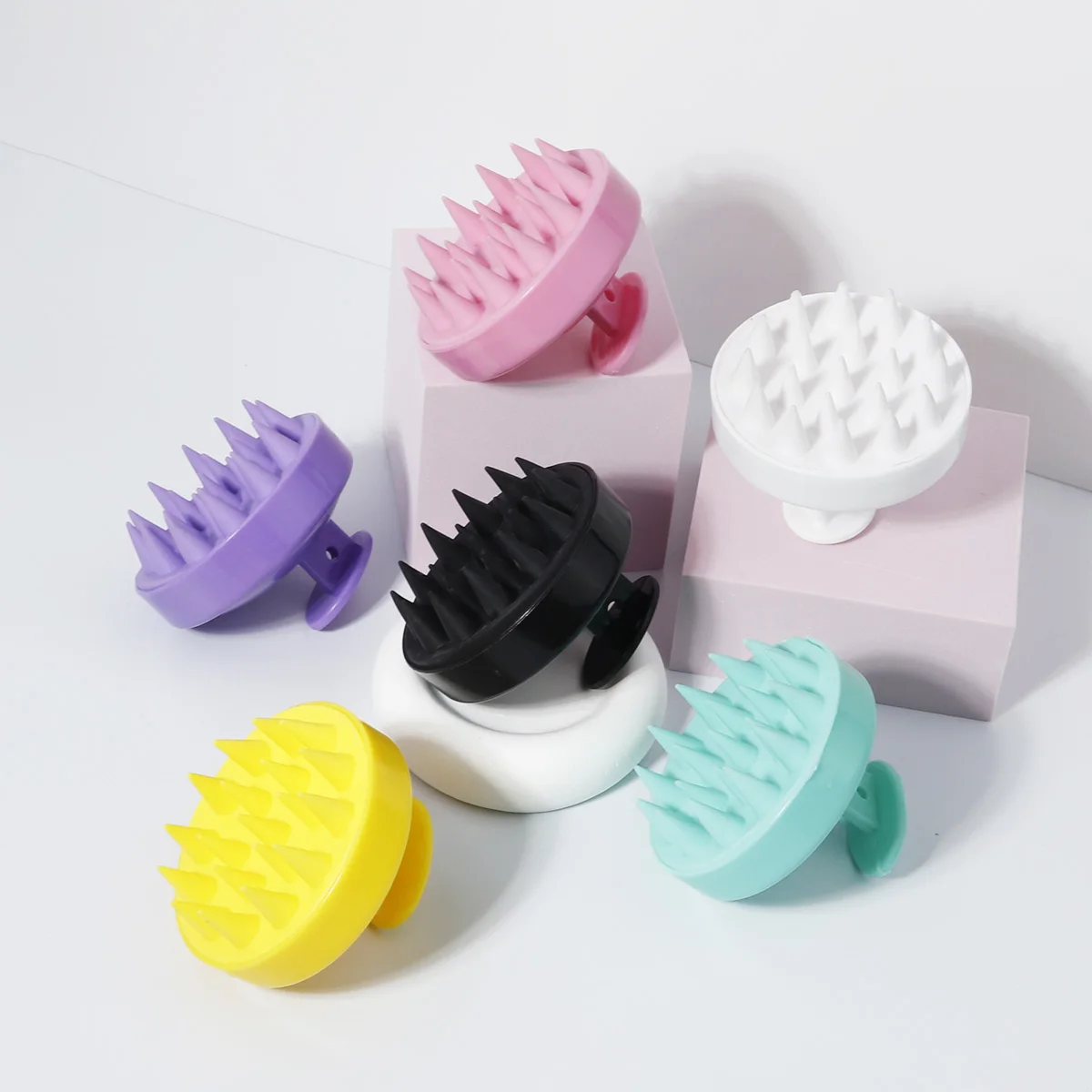 1 pcs silicone soft shampoo brush scalp massage comb thoroughly clean scalp body massage brush hair salon hair brush 2