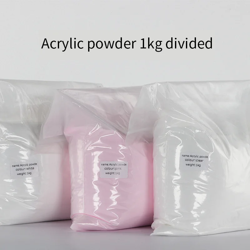 1KG Nude Crystal Clear Nail Acrylic Powder for Nail Extensions Carving Dip Powder Professional Nail Art Wholesale 6