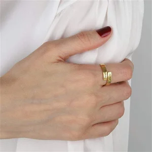 Кольцо с выгравированным именем пары, обручальное кольцо с двумя именами, Подарок на годовщину, из нержавеющей стали, хороший подарок для женщины