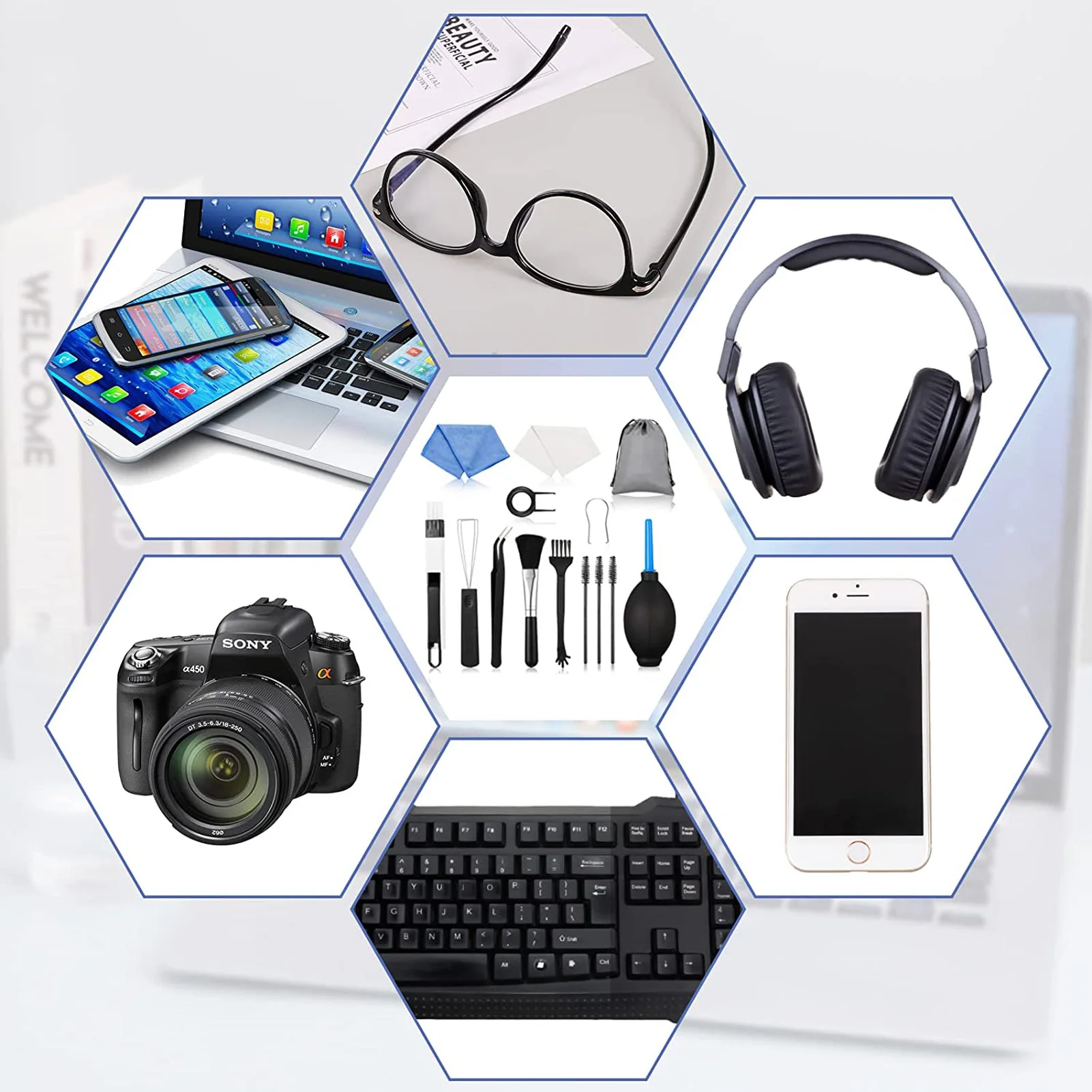 Keyboard Cleaning Set Multi-Funcational Computer Crevice Cleaning Kit Mechanical Keyboard Cleaning Tool Cleaning Kit Compatible 5