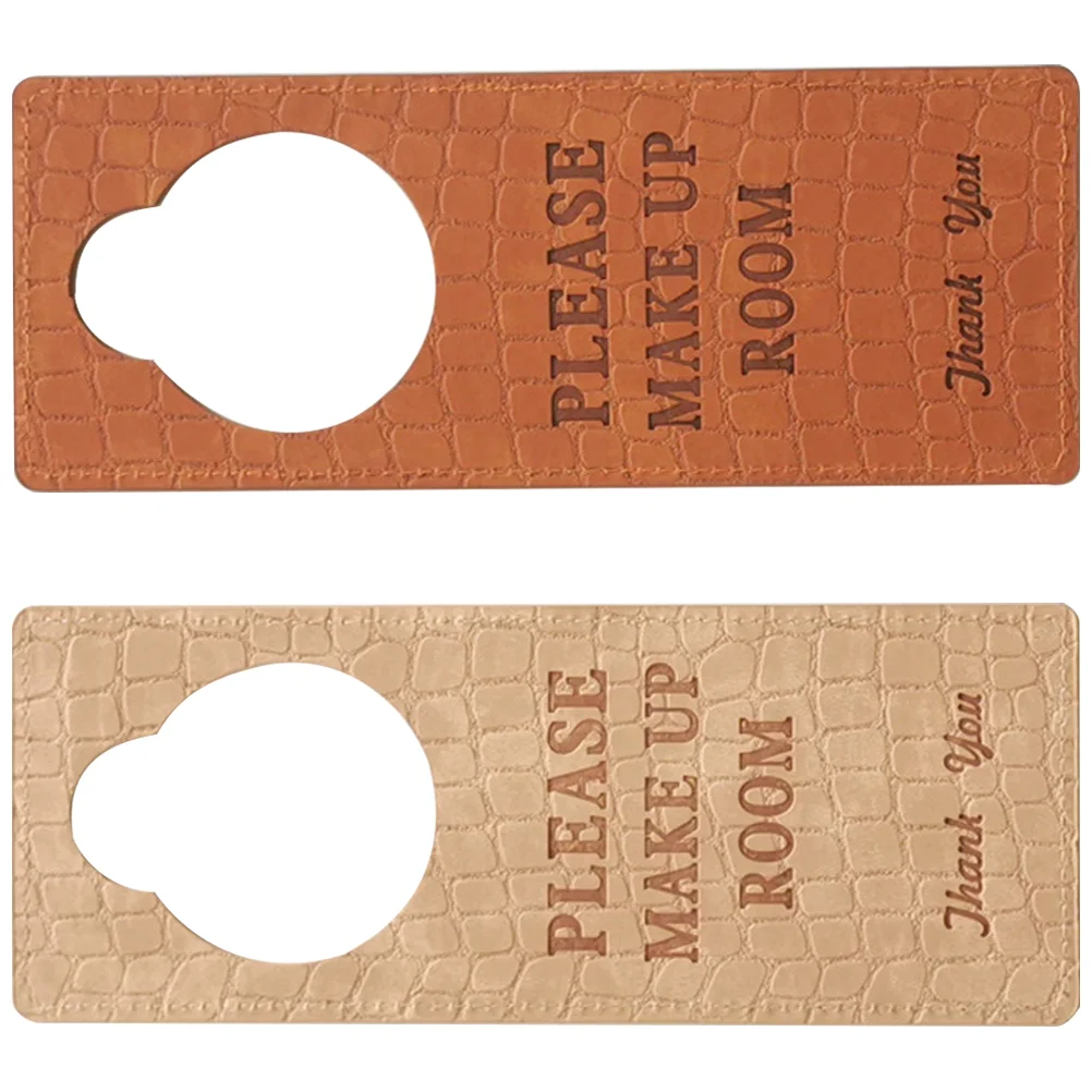 

2 Pcs Coat Hanger Do Not Disturb Door Hangers Please Make Up Room Sign Pu Double Sides