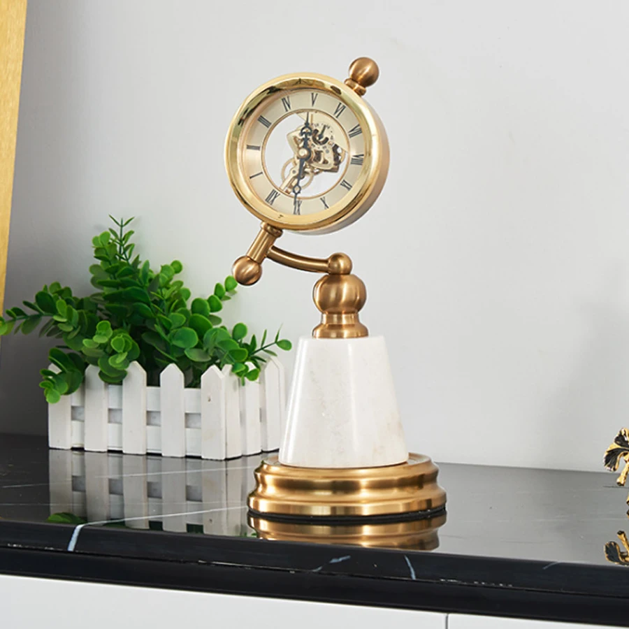

Роскошные настольные кварцевые часы с орнаментом для гостиной и офиса, домашний декор, настольные часы под мрамор, Лучшие настольные часы