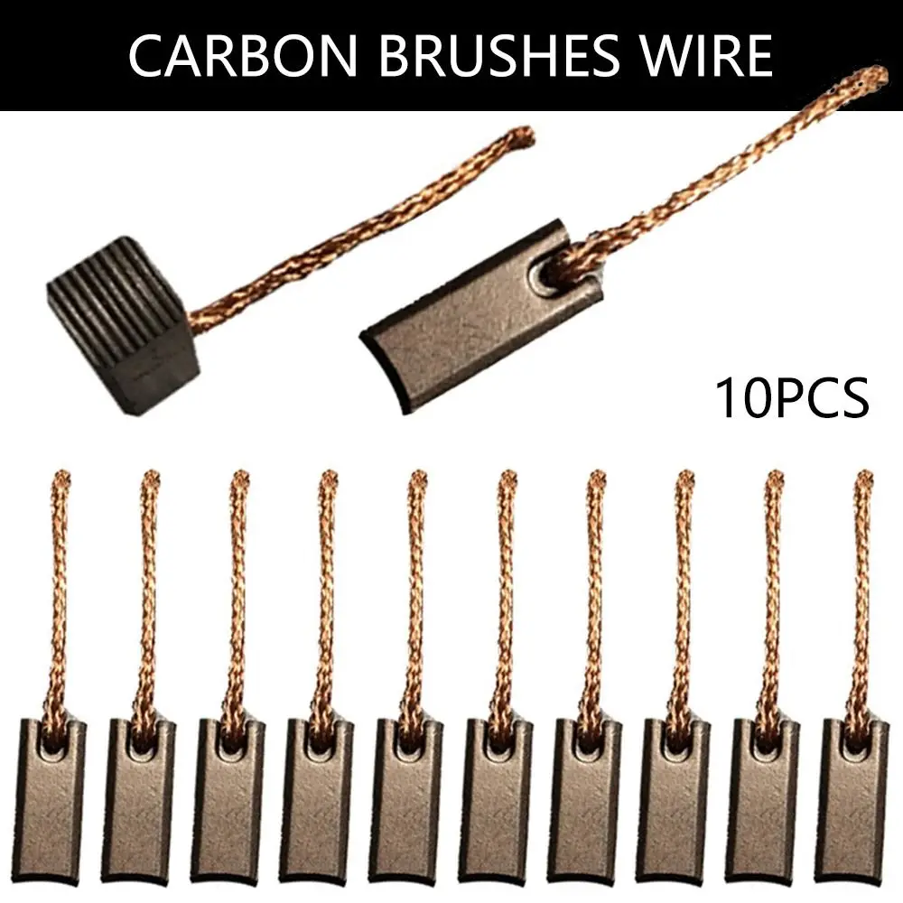 Wire Leads Generator Electric Motor Brush Replacement Automobile Heater Motor Carbon Brushes 8&times;8&times;19mm J432A 10pcs