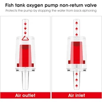 5PCS/1pack Red Clear Air Check Valve - Non-Return One Way Check Valve For Aquarium Air Pump Fish Tank Aerator 2
