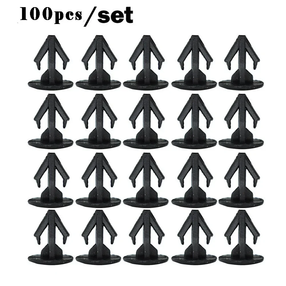 

100 Pieces Of 68mm Fastener Black Plastic Hood Retainer Clip Hole Automatic Fastener Bumper Fender Rivet Trim For Honda