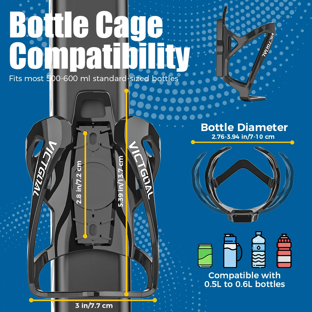 VICTGOAL Bicycle Bottle Cages with AirTag Hider MTB Road Bicycle Water Bottle Holder Cycling Bracket Accessories