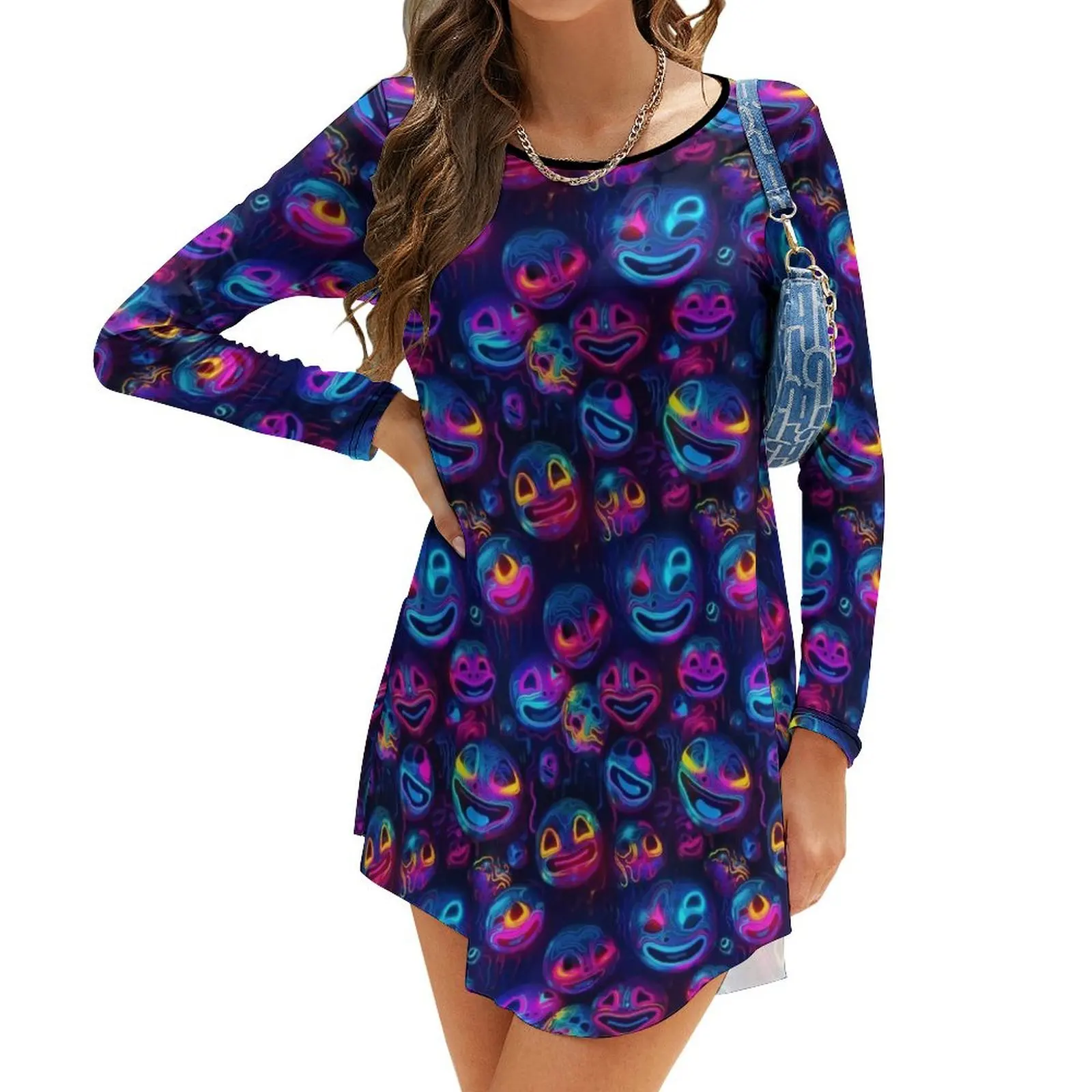 

Rainbow Melting Smiles Long-Sleeve Dress Summer dresses for women summer women's suit women's summer dress 2024