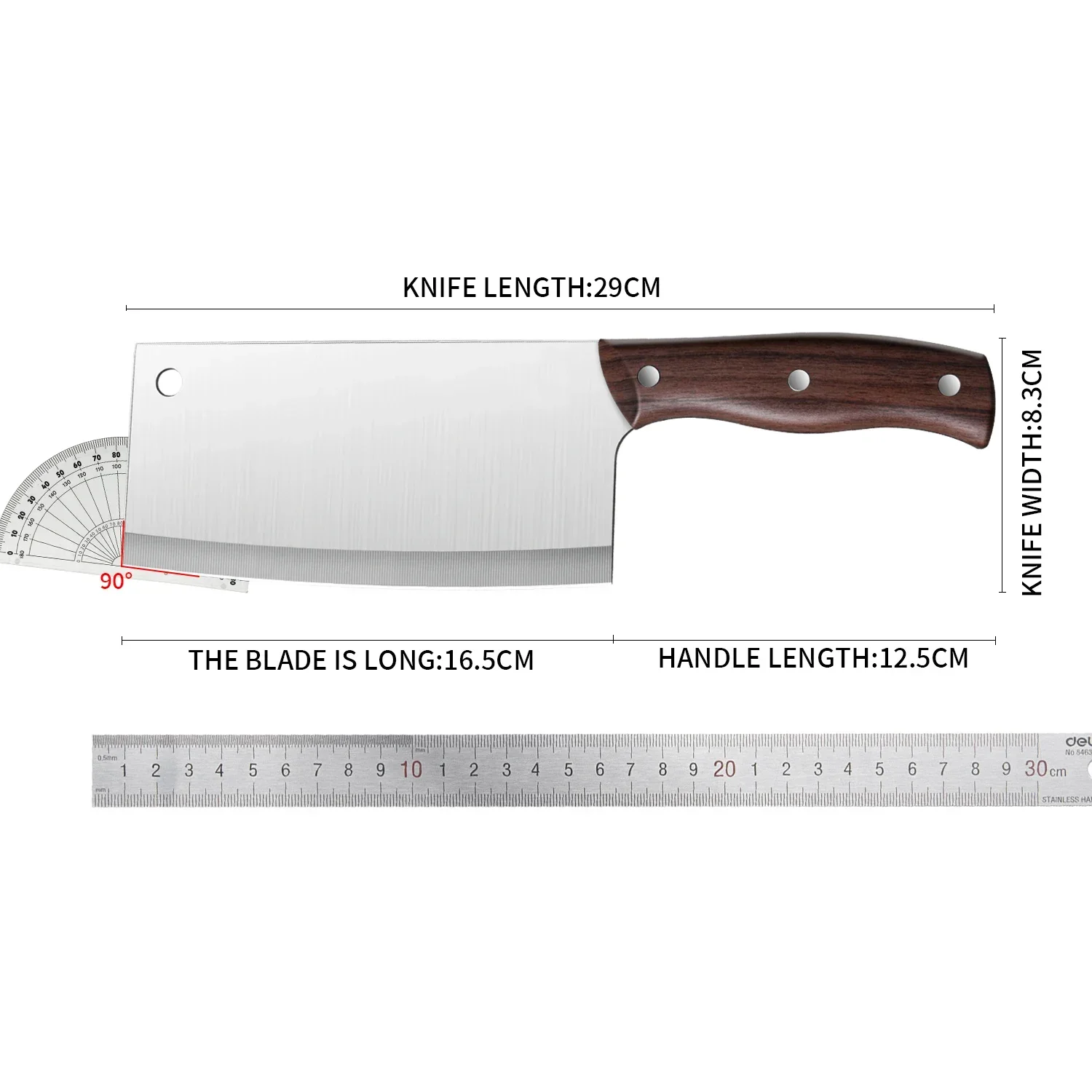 Stainless Steel Chefs Knife - Multi-Purpose Sharp Slicer for Kitchen