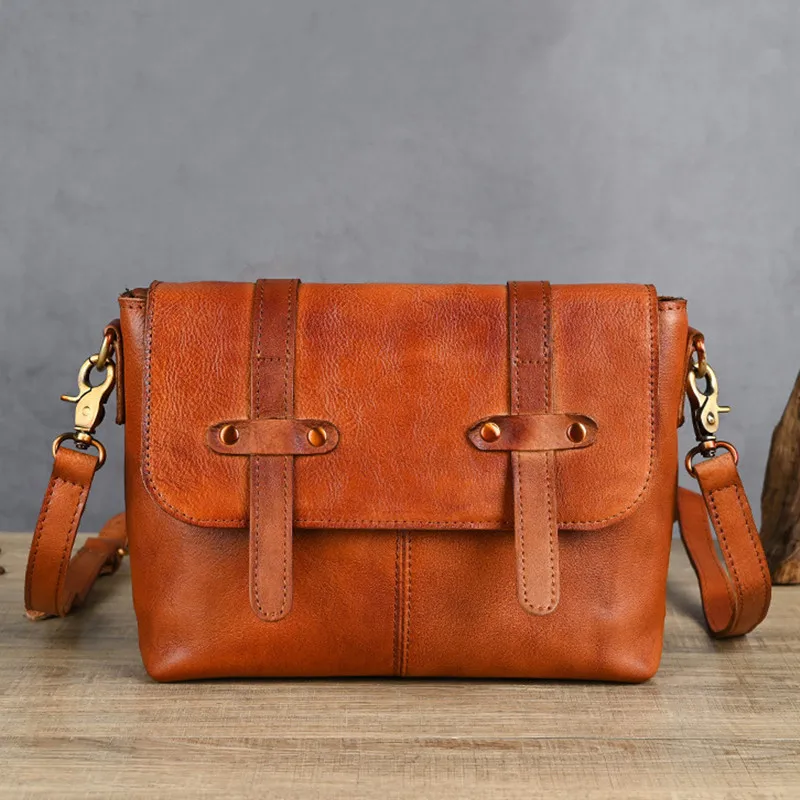 

Luxury Genuine Leather Women's Shoulder Bag Vintage Messenger Bag Cowhide Female Crossbody Bag Fashion Small Square iPad Bag