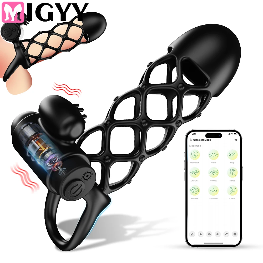 Vibrierender Penishülle Penisring Erwachsene Sexspielzeug für Männer Frauen Penisring Vibrator G-Punkt Stimulation Männliches Paar Sexspielzeug 1