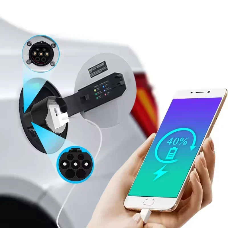 BYD V2L Electric Car Discharge GBT To US Plug Three Hole Socket 16A adapter For Convert EV To AC Outlet Charger