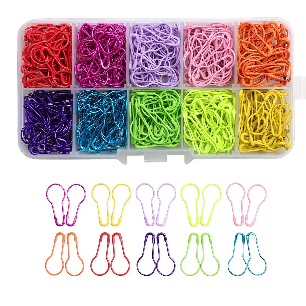 

320/500pcs Mix Colors Gourd Shape Safety Pins Metal Clips Gourd Pins Knitting Cross Stitch Marker Tag Pins Clips