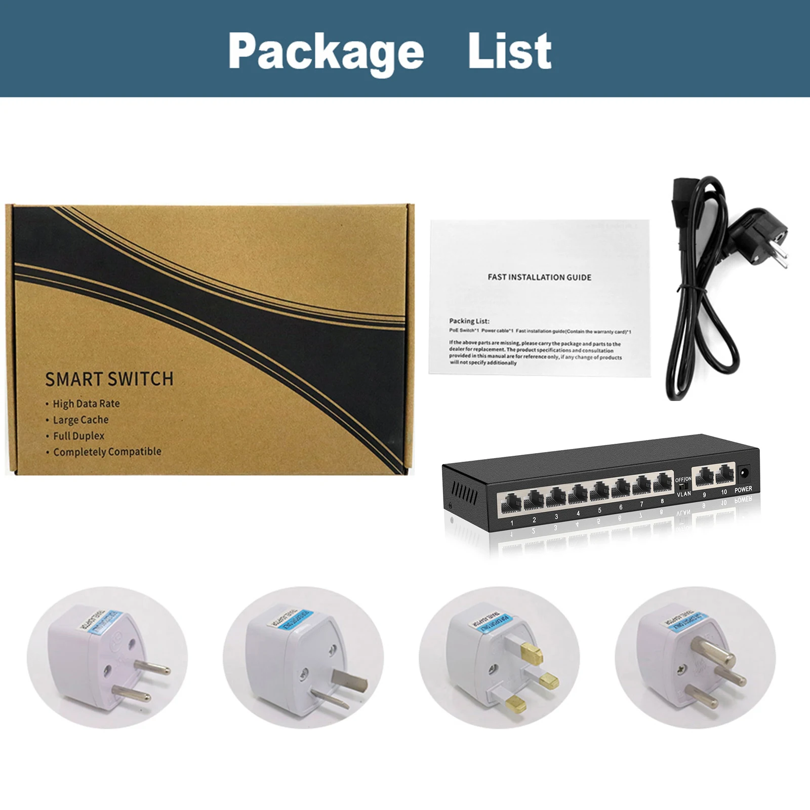 Ienron-switch Gigabit Ethernet Descontrolado Interruptor de Rede Metal Plug And Play para Câmera ip Wi-fi Router Portas 1000 Mbps - Imagem 4