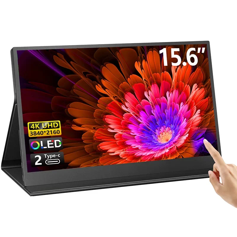 

15.6 Inch 4K OLED TouchScreen Portable Monitor10000:1 With Type-C HDMI-Compatible External 1MS Gaming Monitor For PC Laptop PS5
