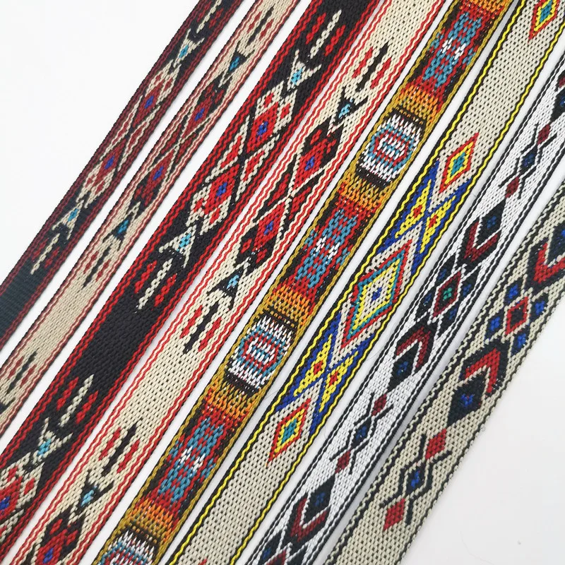 Retro Jacquard Webbing Bag Belt Straps for DIY Horse Or Big Pet Collar Clothing Sewing 3Yards 10-20MM